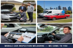 mechanic performing pre purchase car inspection Melbourne driveway