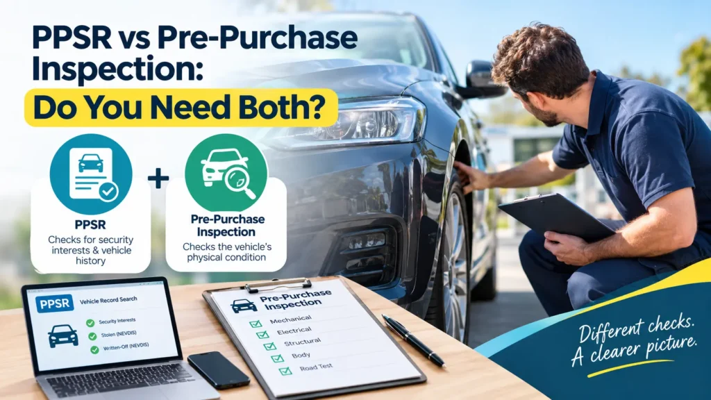PPSR vs Pre Purchase Inspection - Do You Need Both? 6 PPSR versus pre-purchase vehicle inspection comparison